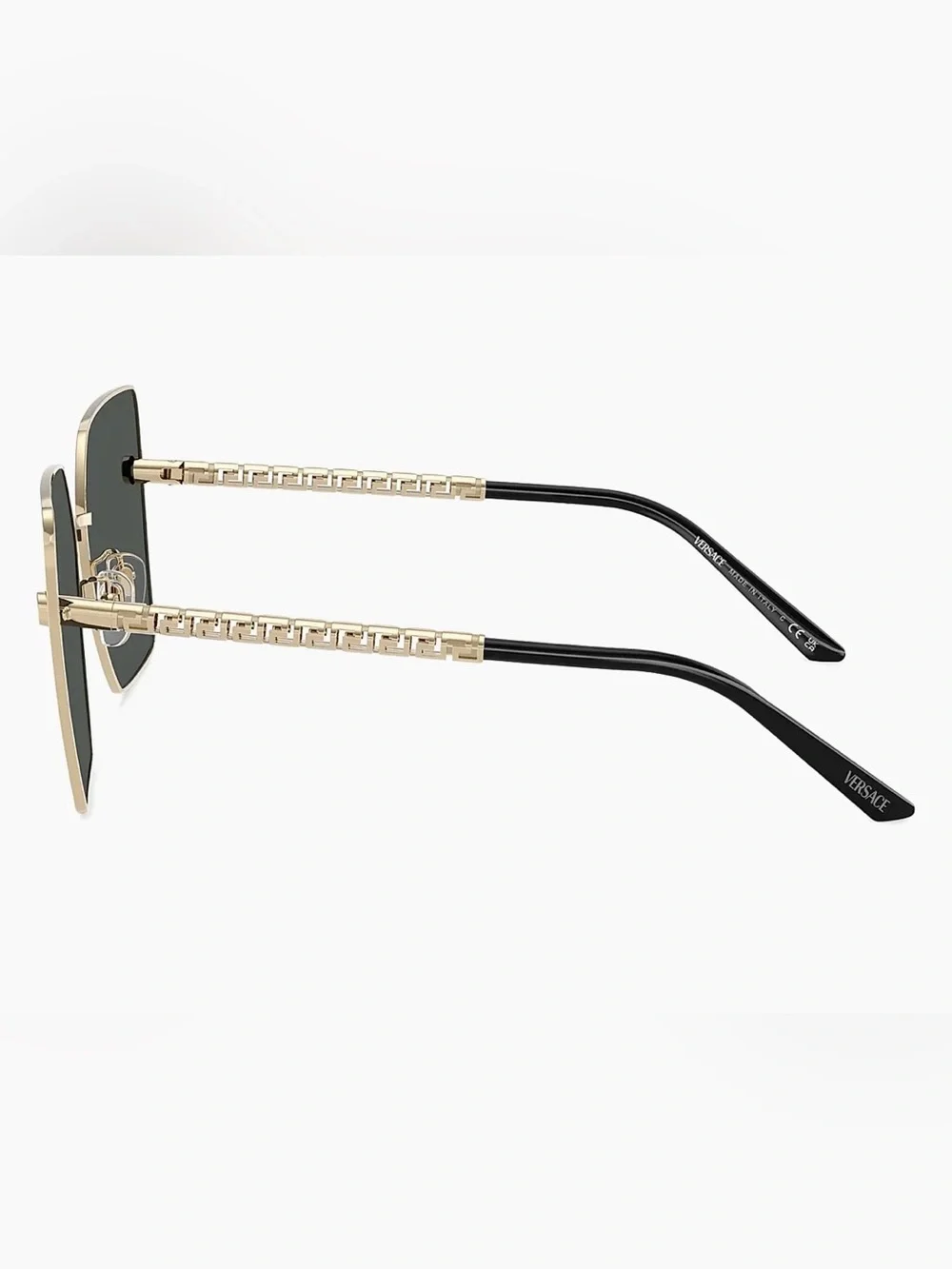 VERSACE Oversized Shaded Gray Gold Emblem 63MM Square Sunglasses